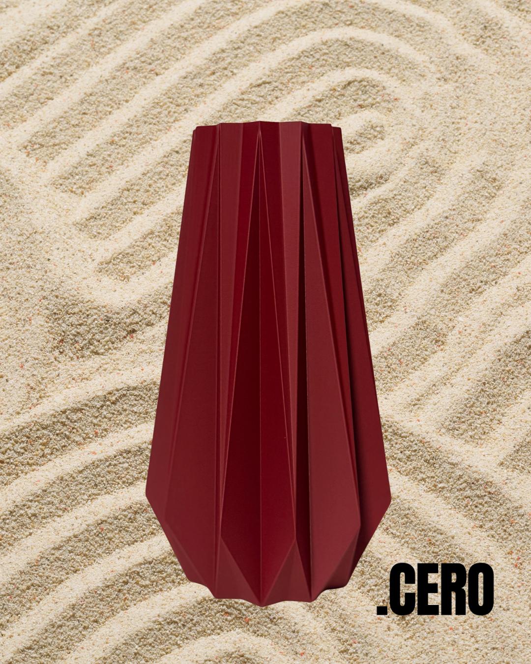 Vertex Vase - Wine Red