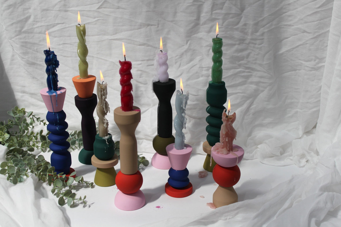 Stacks - Peach Tall Candlestick
