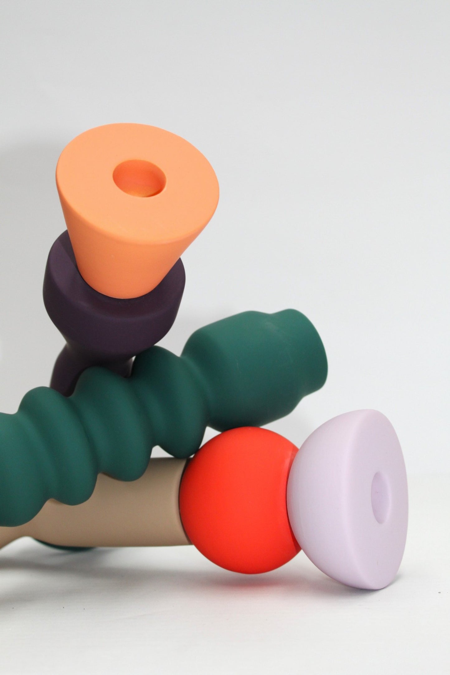 Stacks - Peach Tall Candlestick