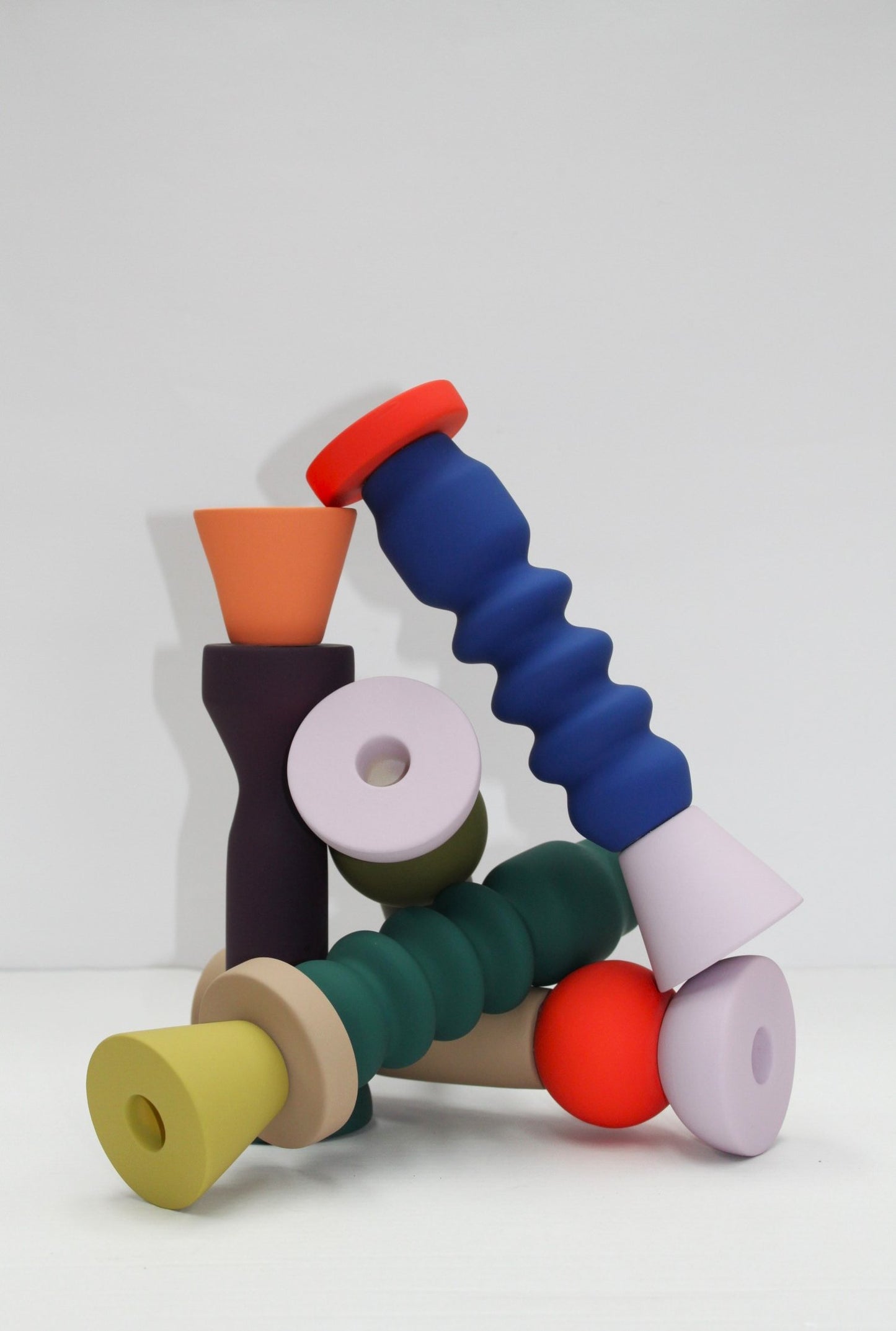 Stacks - Peach Tall Candlestick