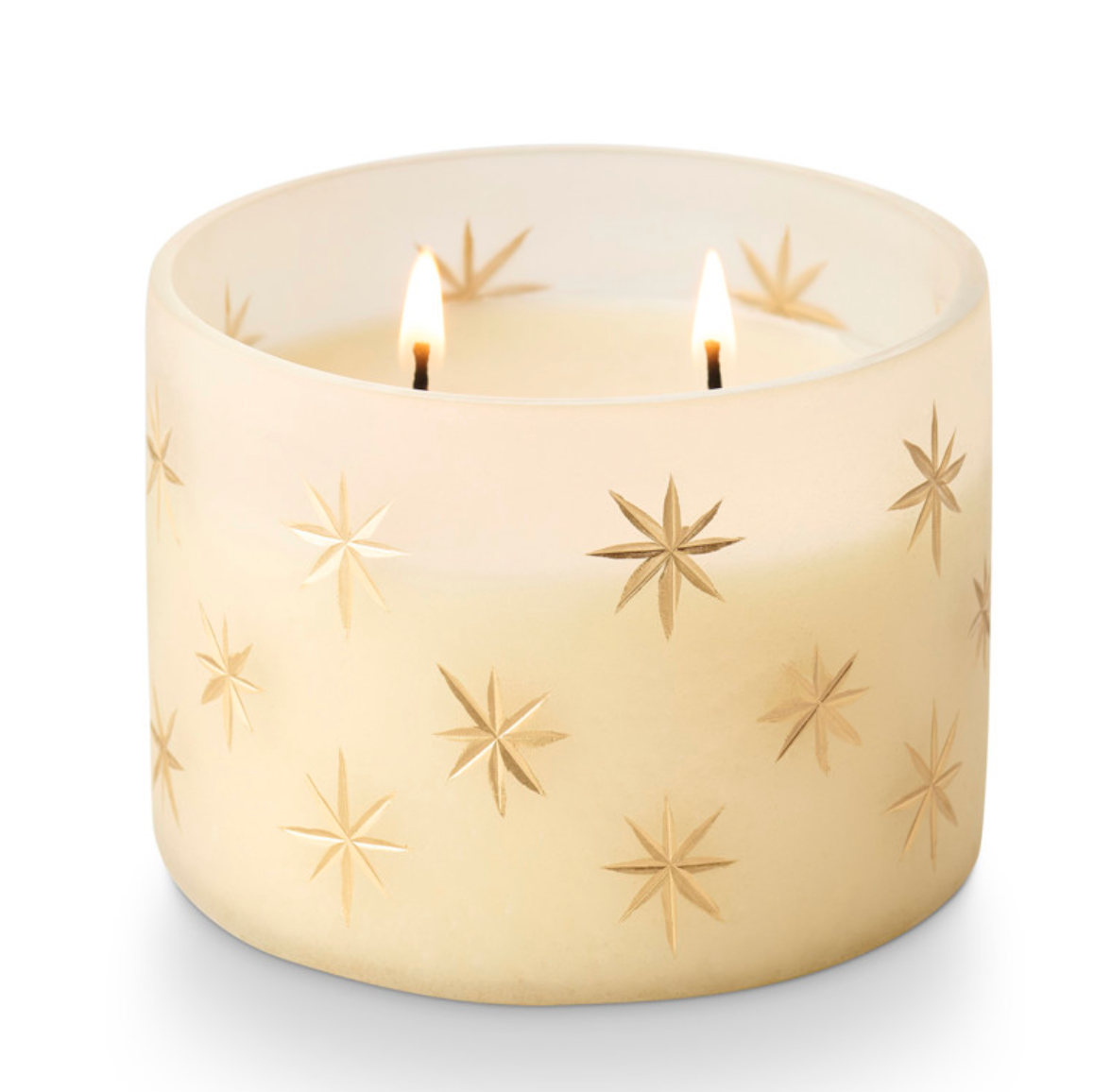 Winter White Frosted Star Glass