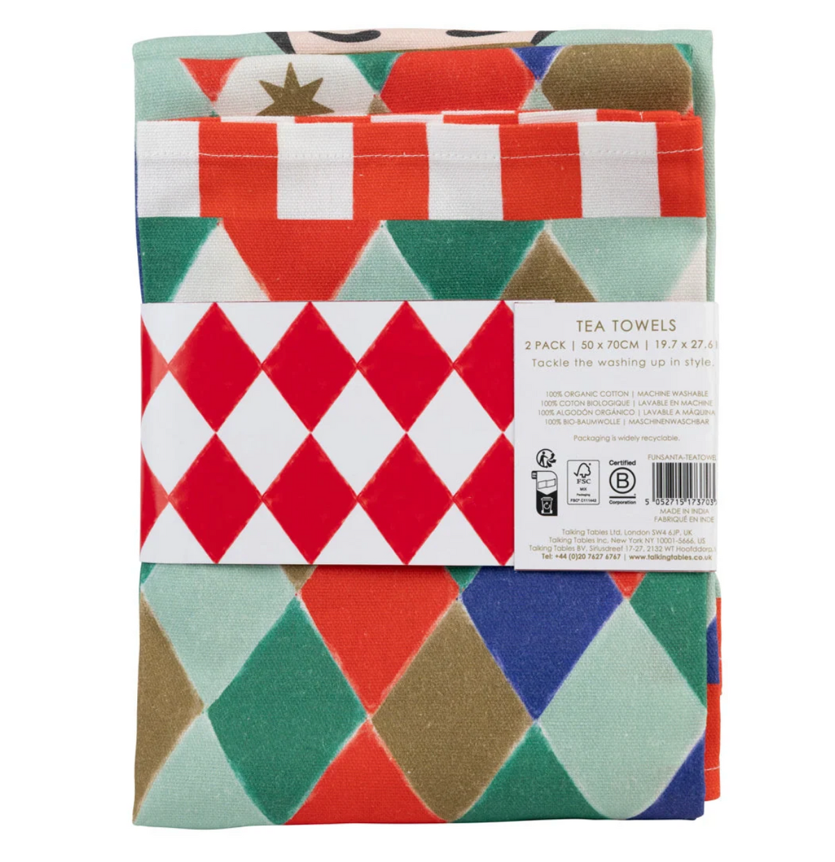 Nutcracker Harlequin Christmas Tea Towel