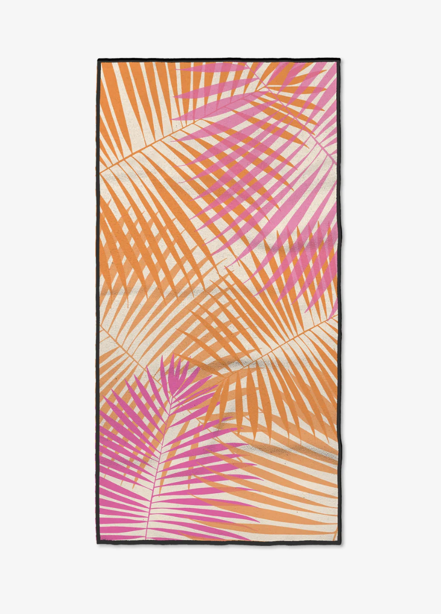 Pink Fronds Fitness Towel