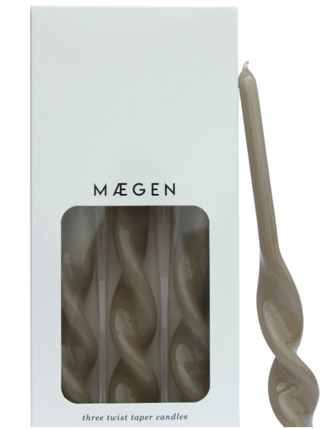Twisted Taper Candle - Mink 3 pack