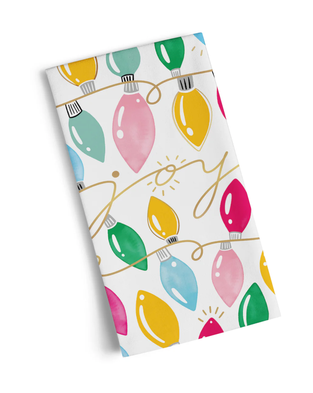 Merry Joy Lights Cotton Tea Towel