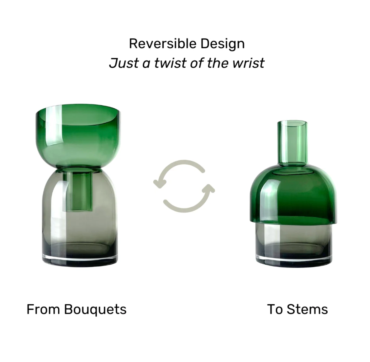 Flip Med Green & Gray - Vase