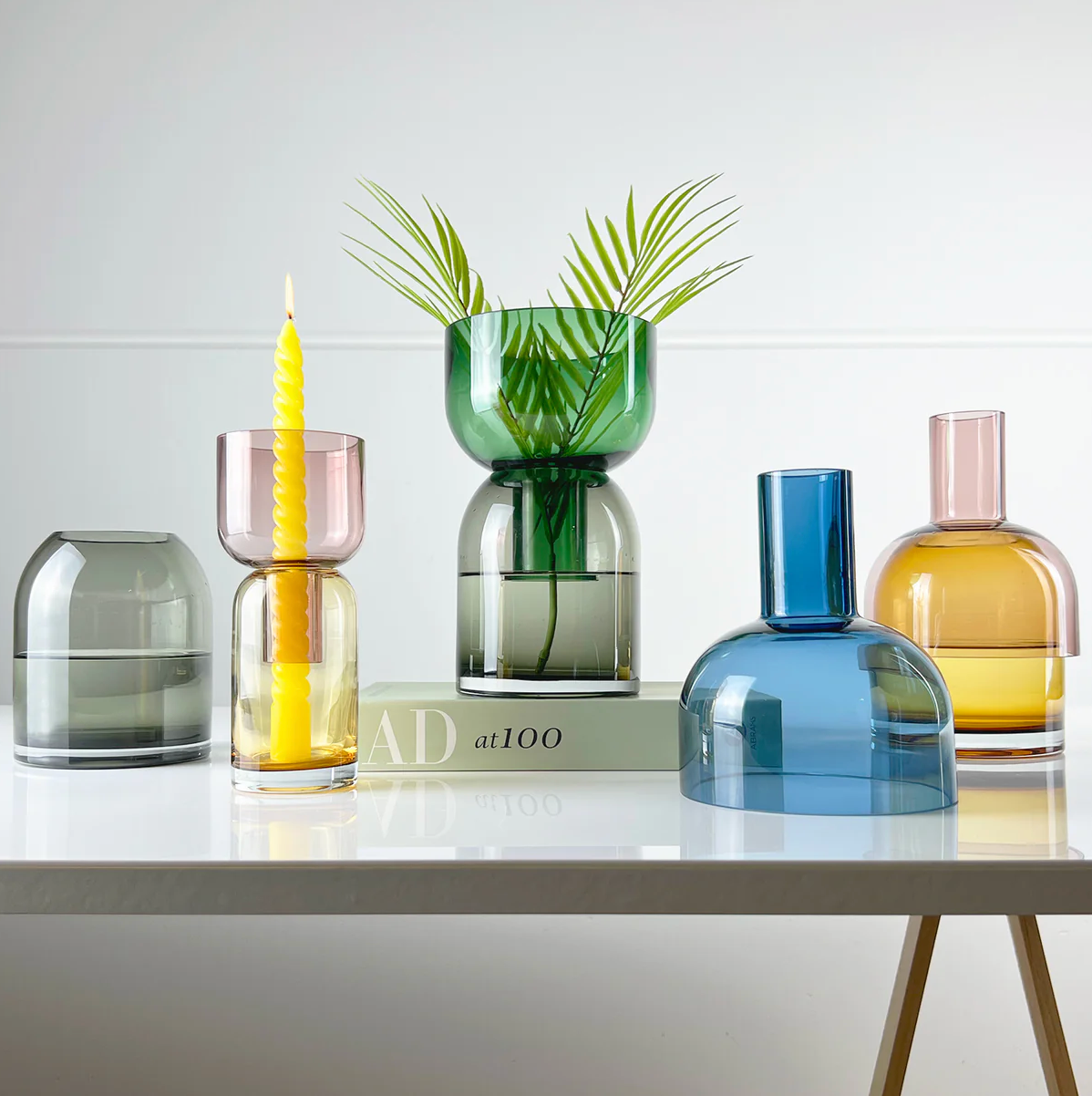 Flip Med Green & Gray - Vase