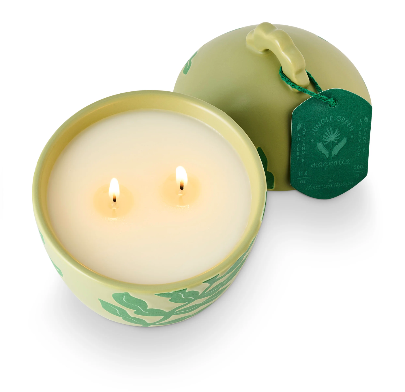 Jungle Green Magnolia Lidded Ceramic