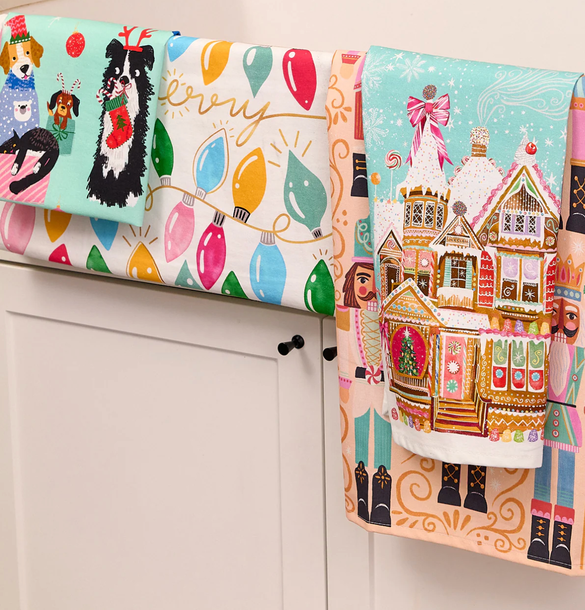 Happy Holidays Cotton Tea Towel