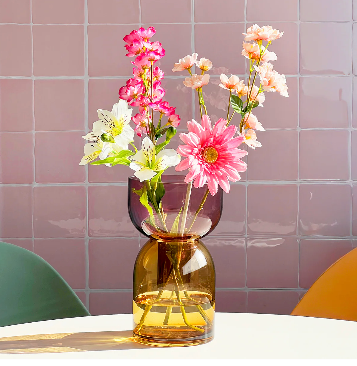 Flip Med Pink & Yellow - Vase