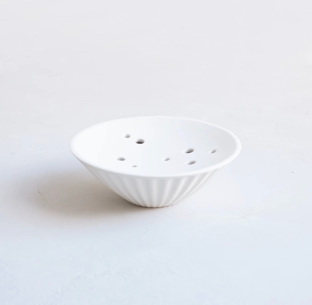 Ceramic Pleated Flower Frog Vase