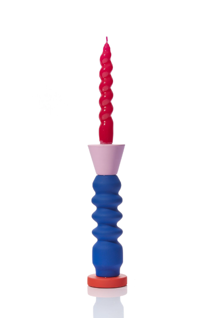 Stacks - Cobalt Tall Candlestick
