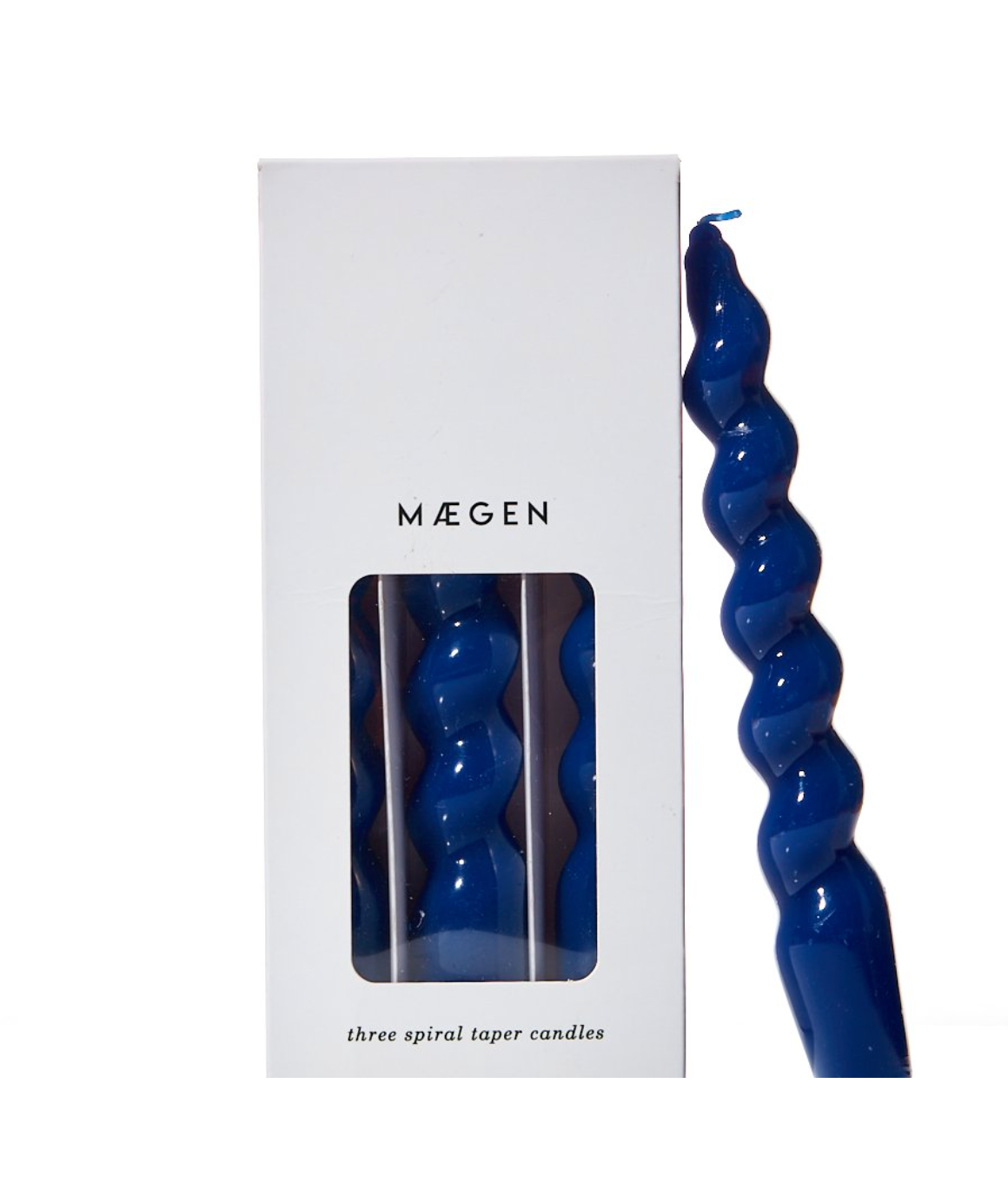 Spiral Taper Candle - Navy 3 pack