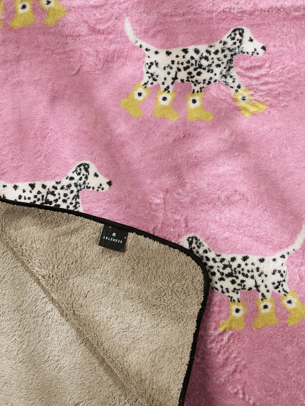 Dalmatian In Boots Pink Plush Towel