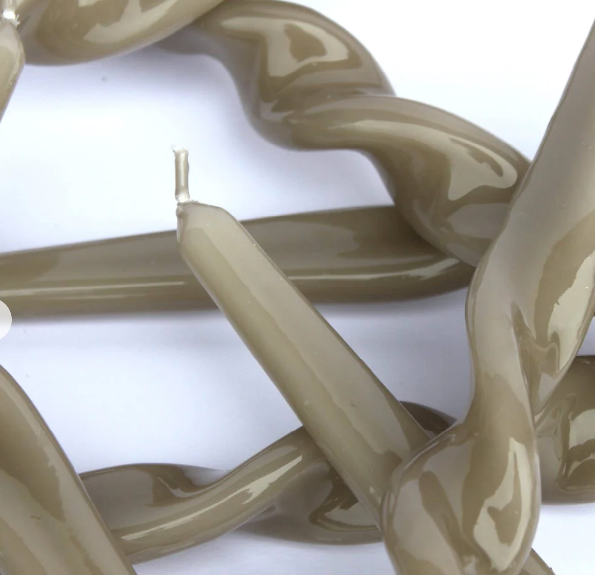 Twisted Taper Candle - Mink 3 pack