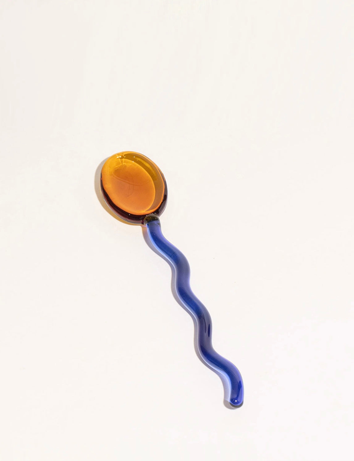 Colourful Wavy Glass Dessert Spoon - "Tremblé"