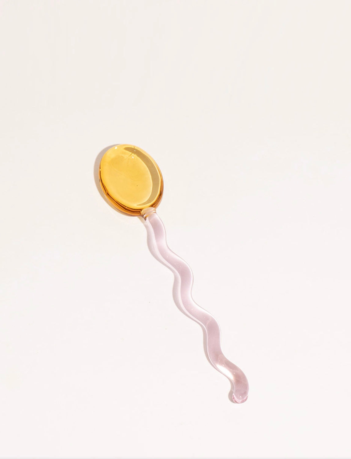Colourful Wavy Glass Dessert Spoon - "Tremblé"