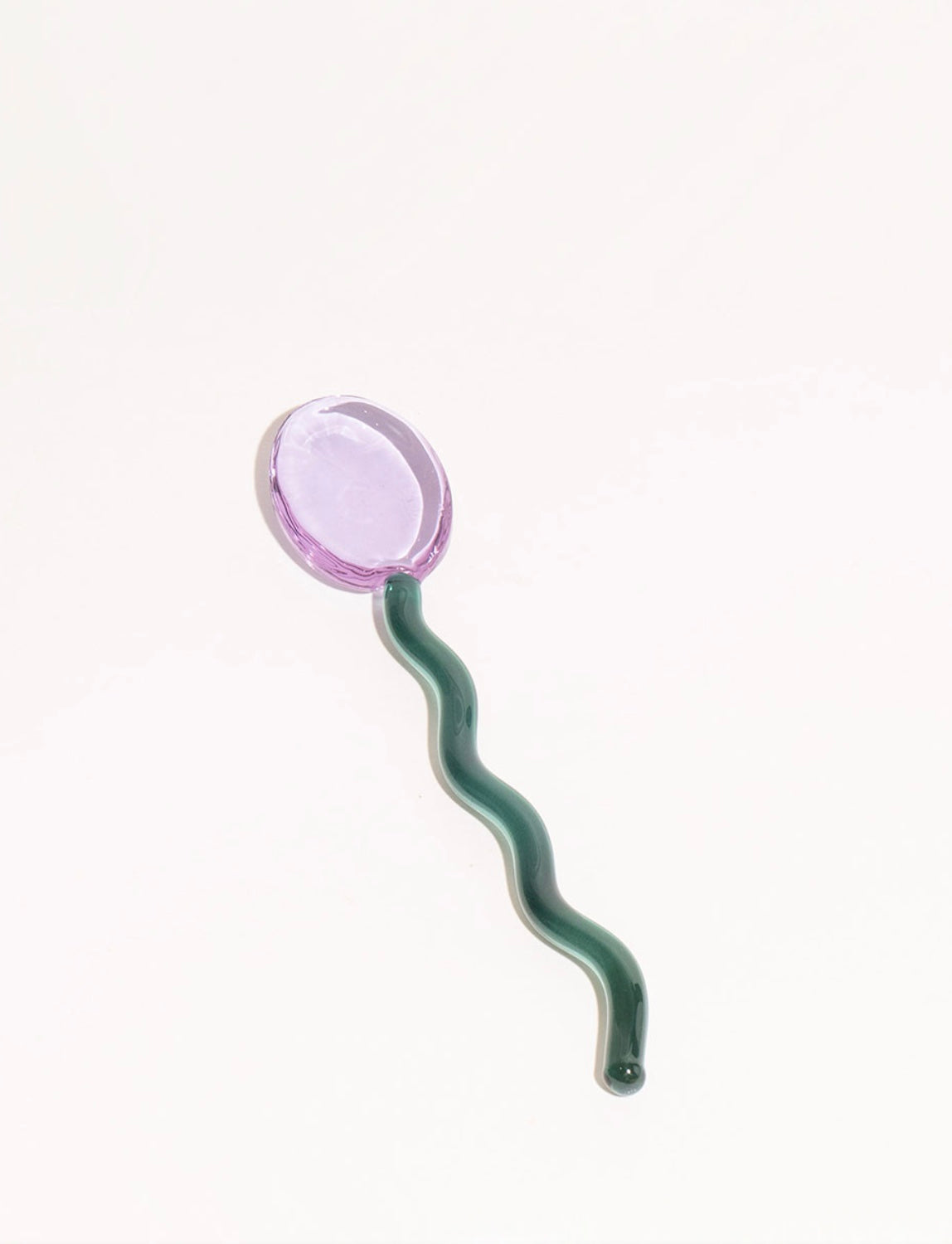 Colourful Wavy Glass Dessert Spoon - "Tremblé"