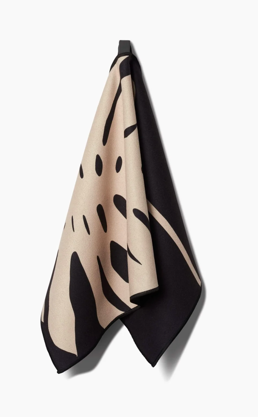 Cream Monstera Fitness Towel