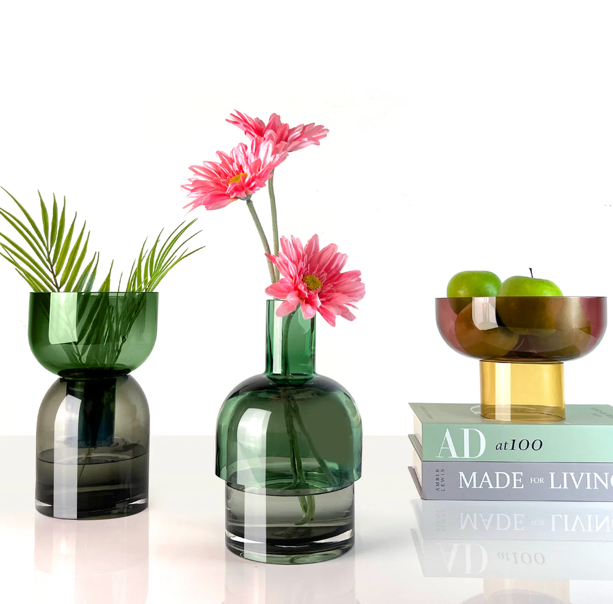 Flip Med Green & Gray - Vase