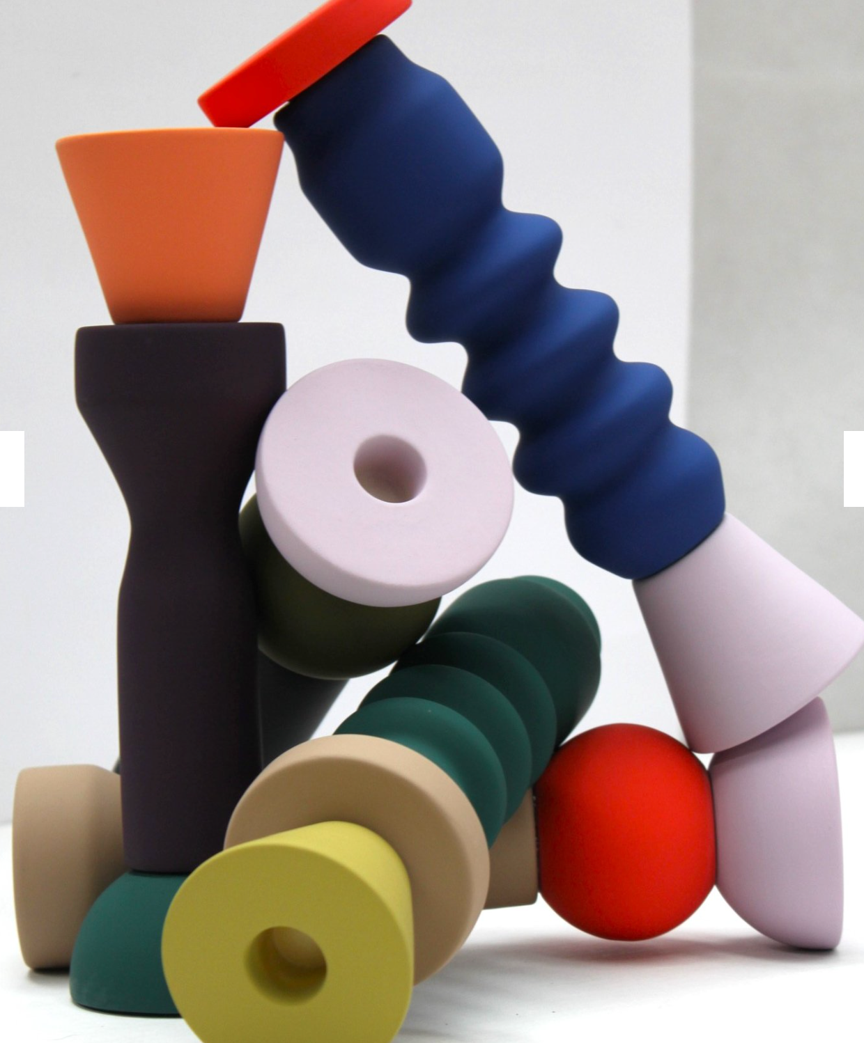 Stacks - Cobalt Tall Candlestick