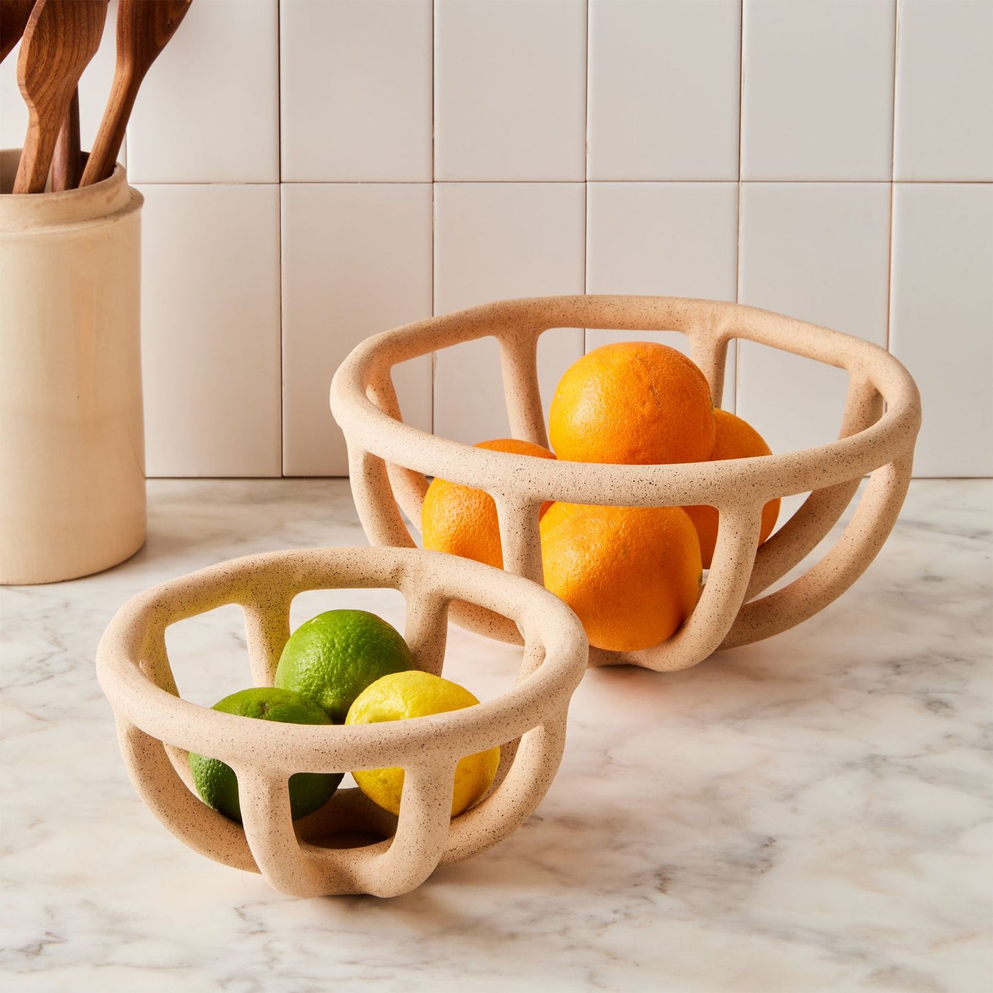 Prong Fruit Bowl - Sand (medium)