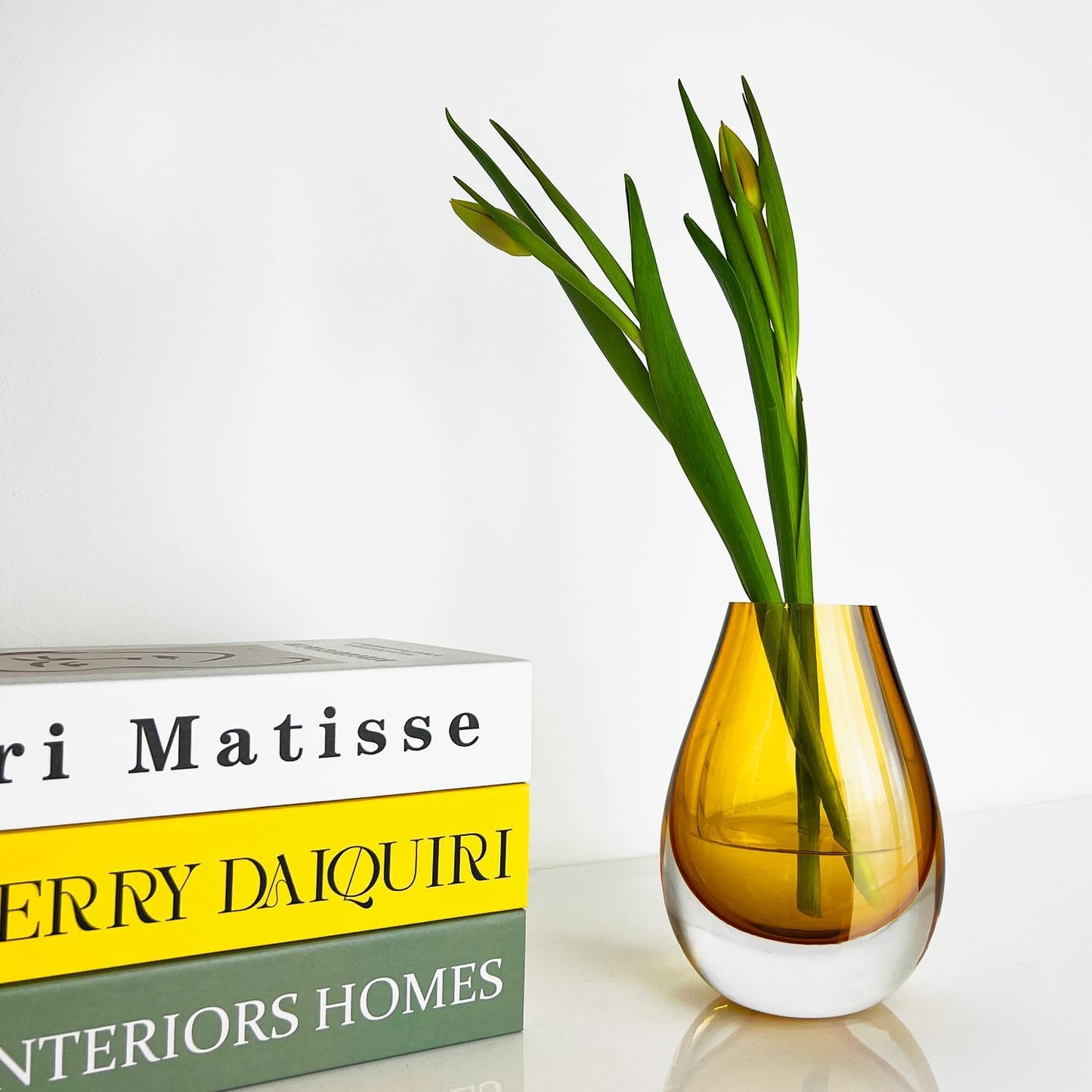 Drop Teardrop Glass Vase – Yellow