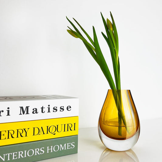 Drop Teardrop Glass Vase – Yellow