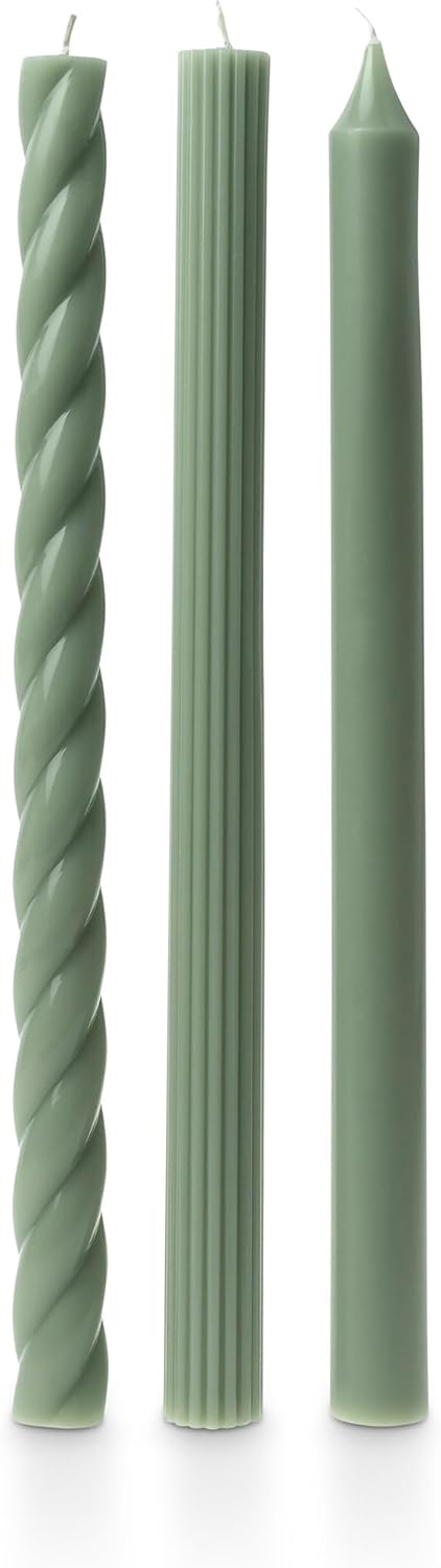 Assorted Candle Tapers 3-Pack - Sage