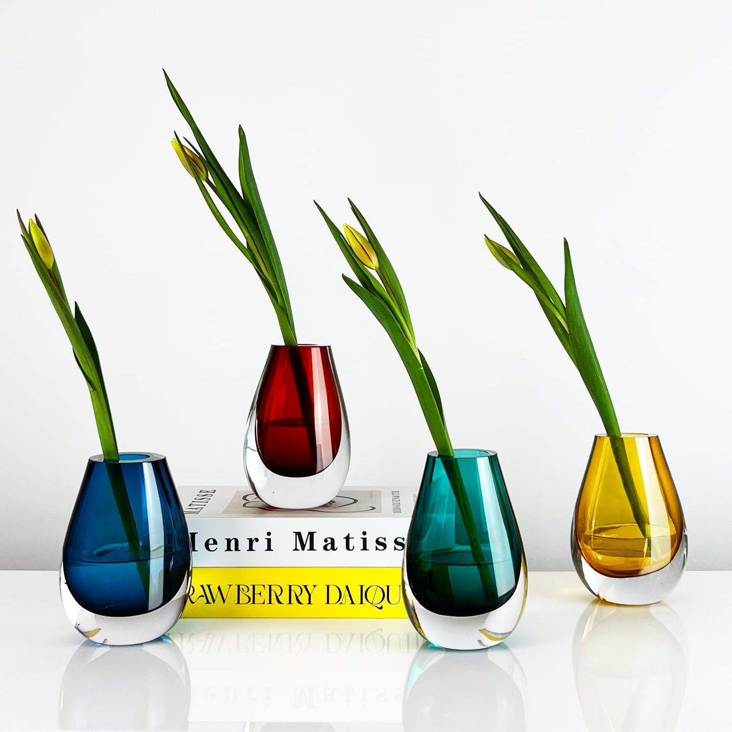 Drop Teardrop Glass Vase – Yellow