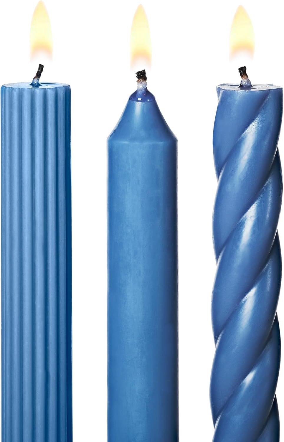 Assorted Candle Tapers 3-Pack - Cerulean Blue