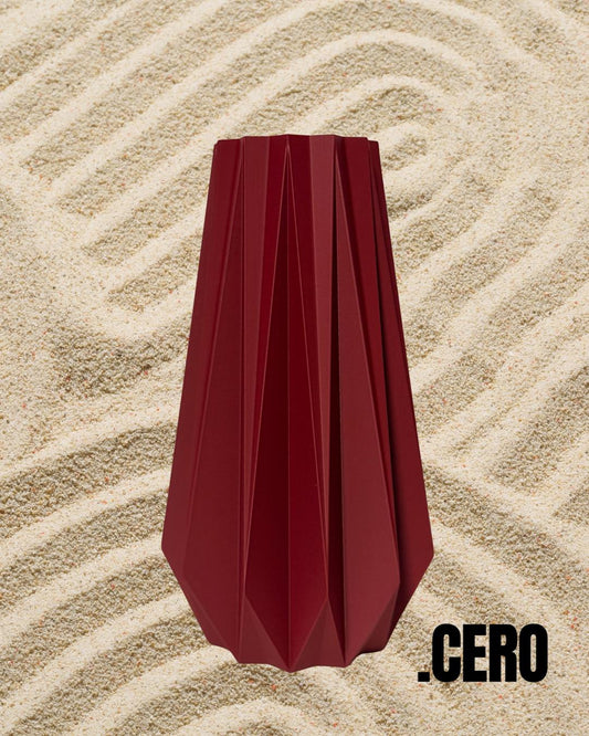Vertex Vase - Wine Red