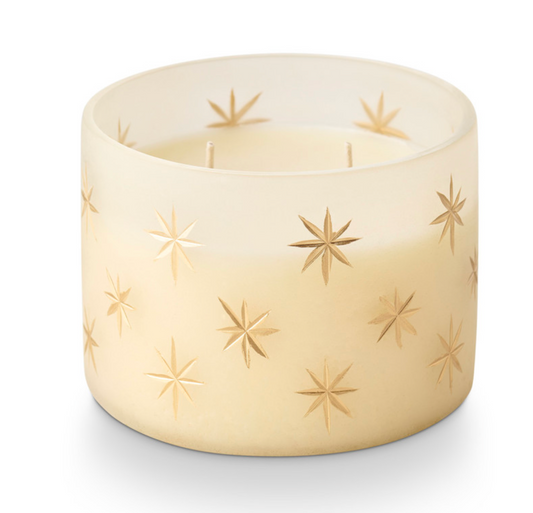 Winter White Frosted Star Glass