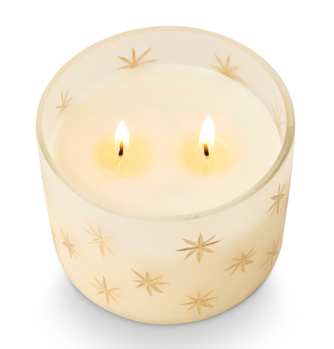 Winter White Frosted Star Glass