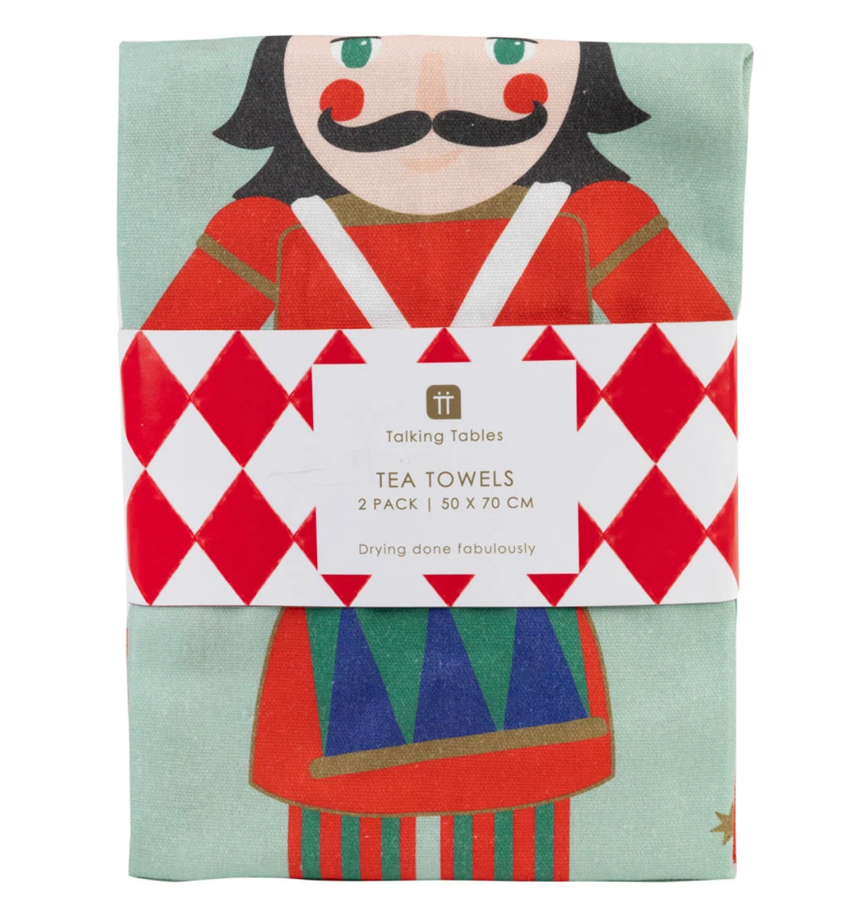 Nutcracker Harlequin Christmas Tea Towel