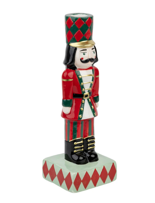Hand-Painted Nutcracker Candle Holder