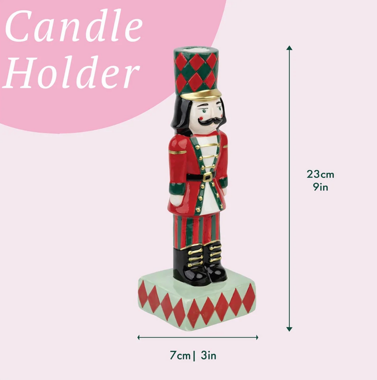 Hand-Painted Nutcracker Candle Holder