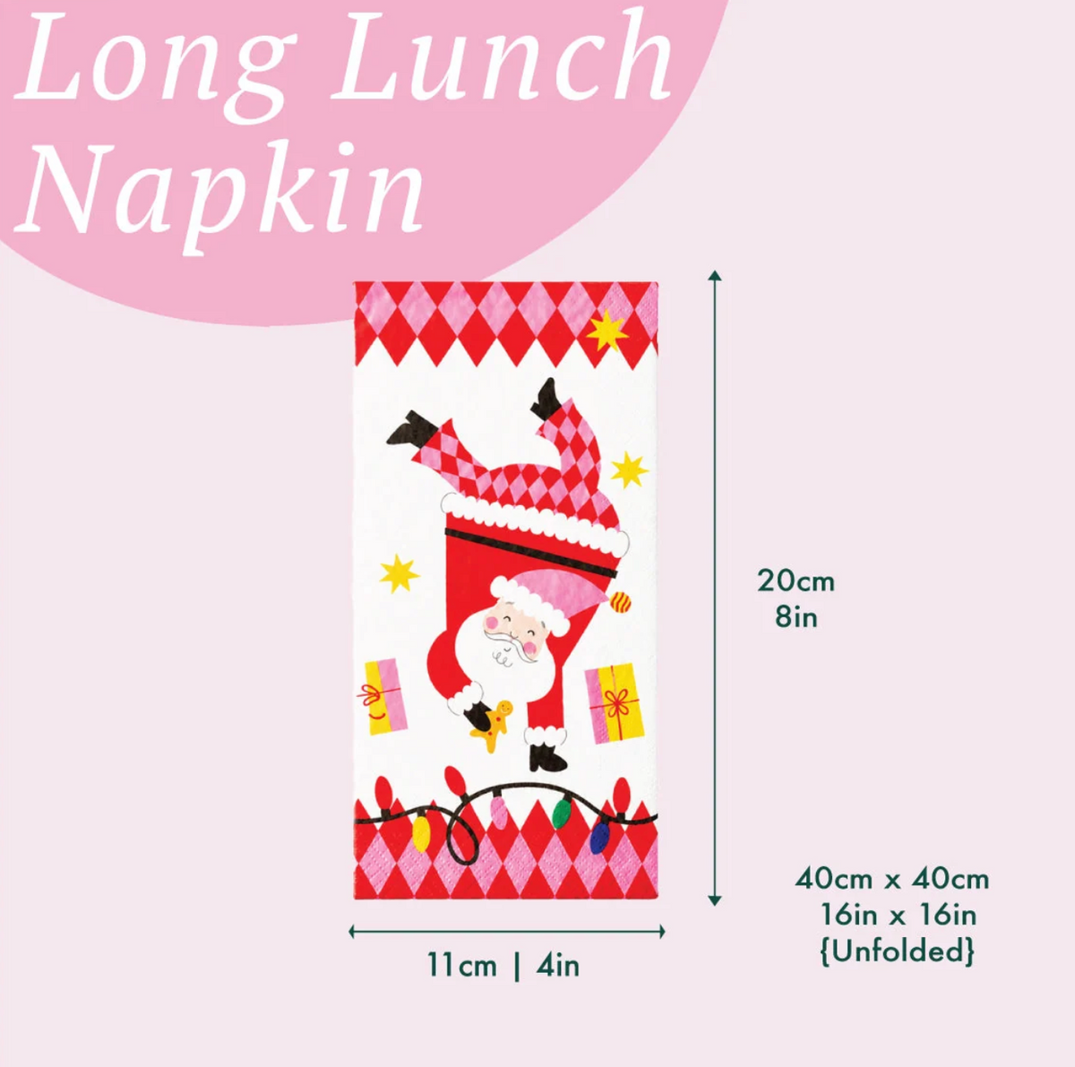 Santa Long Lunch Paper Napkins