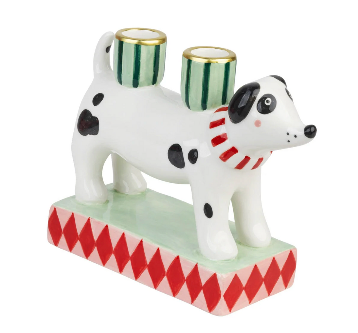Hand-Painted Dog Candle Holder