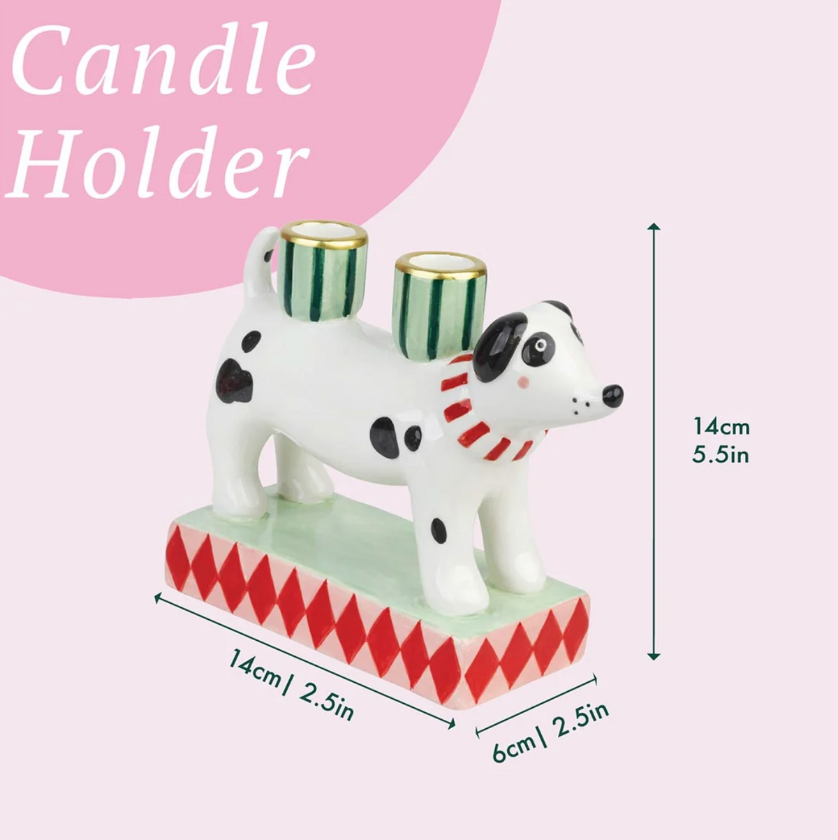 Hand-Painted Dog Candle Holder
