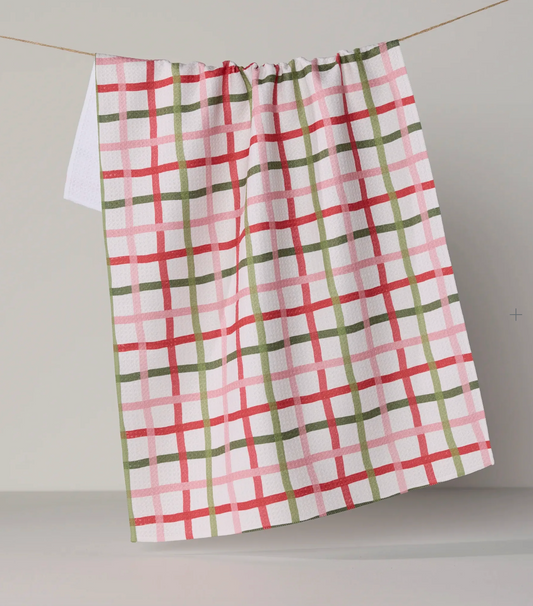Festive Plaid Tea Towel