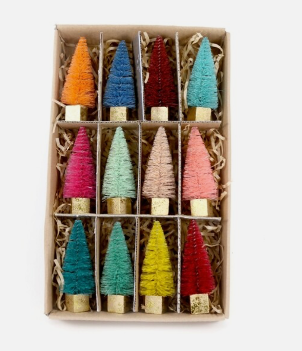 Miniature Rainbow Forest Trees Set of 12