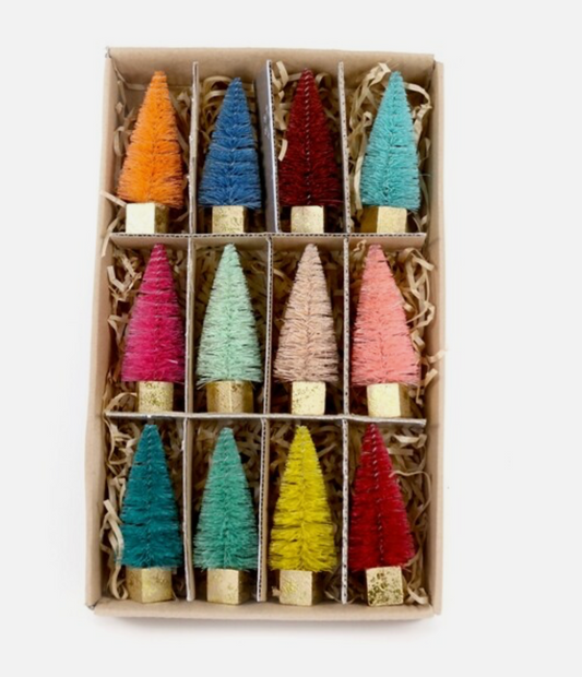 Miniature Rainbow Forest Trees Set of 12