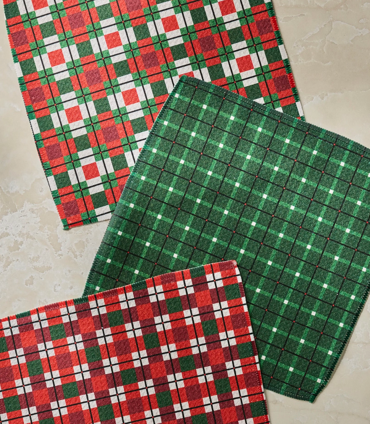 Noel Plaid Dishcloth Set