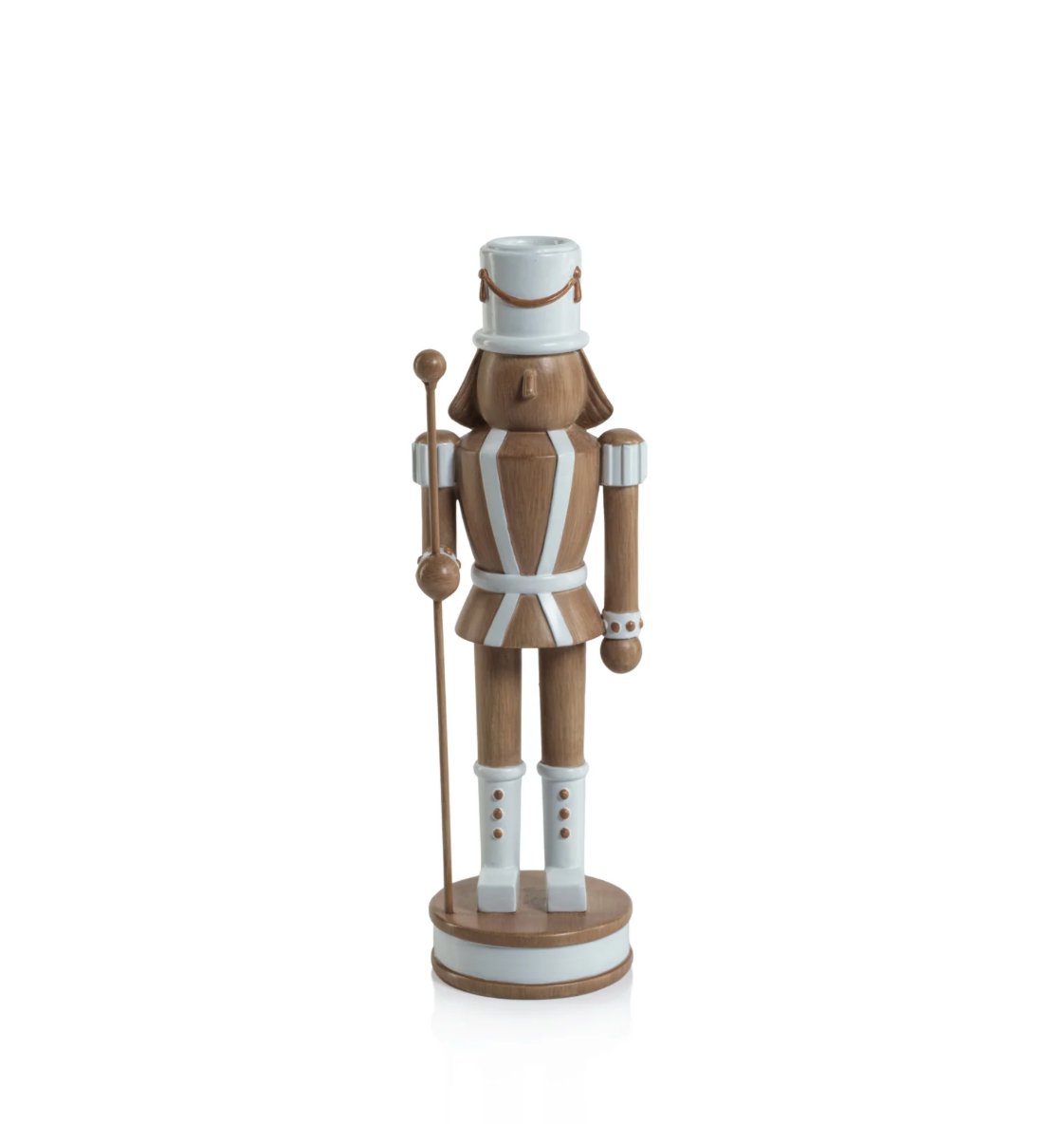 Nutcracker Taper Holder with Pole - Brown