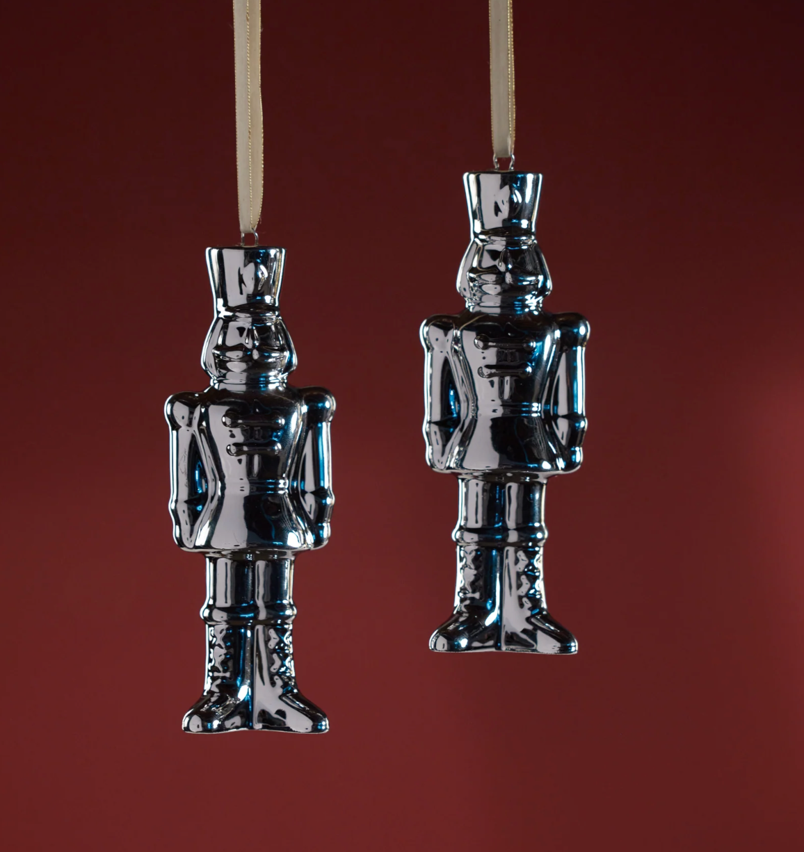 Ceramic Nutcracker Ornament - Silver