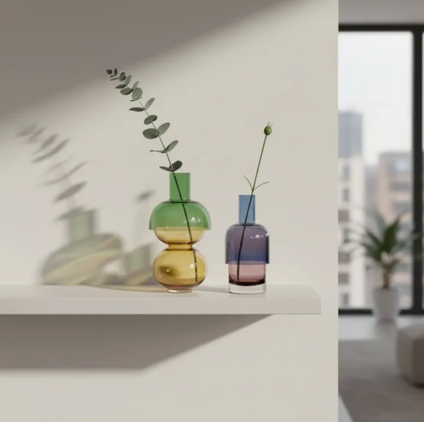 Fusion Lemon Small Set - Reversible Glass Vase