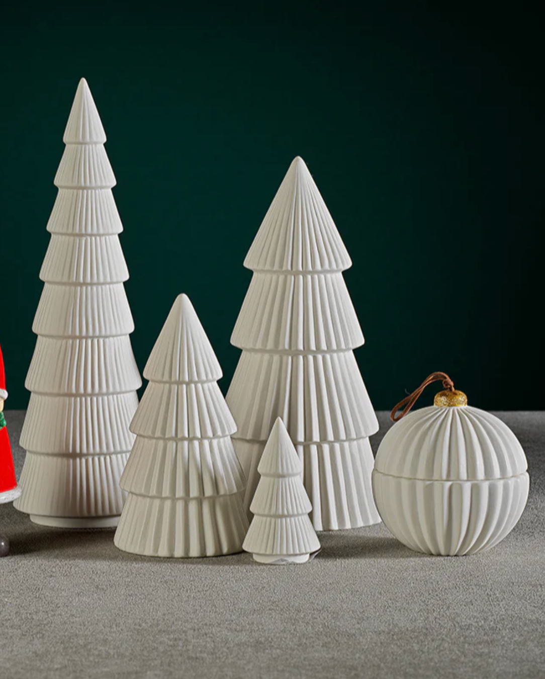 Ceramic Holiday Tree - Matt White - 10.25 in