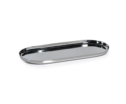 Park Lane Versatile Oval Tray - Polished Nickel - Large