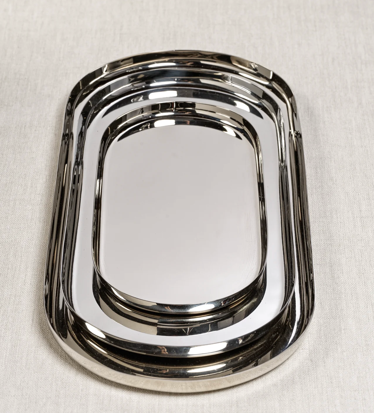 Park Lane Versatile Oval Tray - Polished Nickel - Large